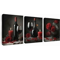 Hieng Canvas Pictures Wall Decor,Elderly Couple Encaustic Canvas Wall Art Set Modern Abstract Landscape for Home Decor Gift Idea Living Room Bedroom Dining Room