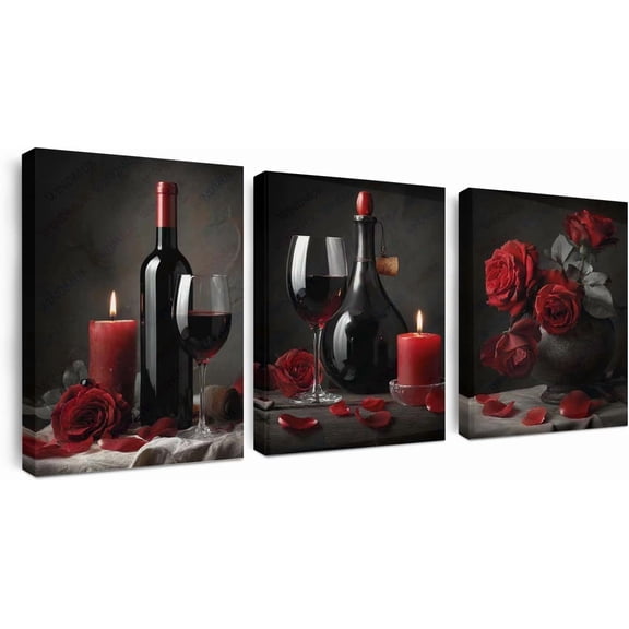 Hieng Canvas Pictures Wall Decor,Elderly Couple Encaustic Canvas Wall Art Set Modern Abstract Landscape for Home Decor Gift Idea Living Room Bedroom Dining Room