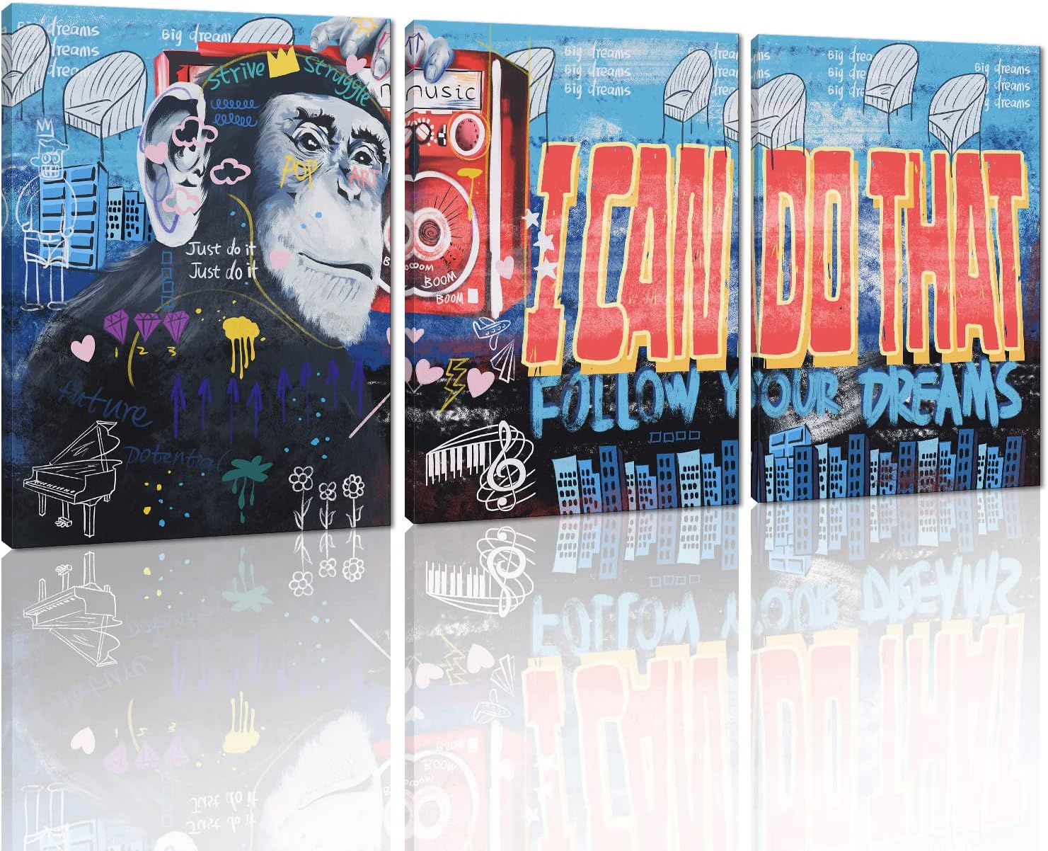 Hieng Hieng Canvas Wall Art Behind the Curtain Poster Classic Street Art ...