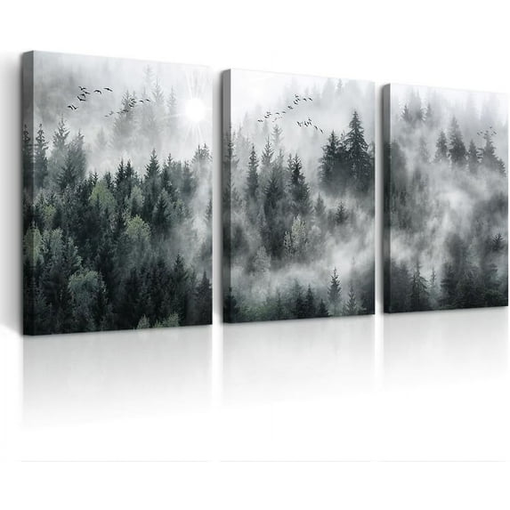 Hieng Canvas Wall Art For Living Room Modern Wall Decor For Office Black And White Blue Tree Wall Painting Scenery Wall Pictures Artwork For Bedroom Room Home Decor (Only canvas)