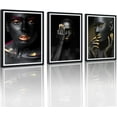 thumbnail image 1 of Hieng Canvas Wall Art Painting African Woman Pictures Modern Gold Black Woman Holding Gold Jewelry Posters Prints Artwork Home Decor for Living Room Bedroom Office Unframed, 1 of 6