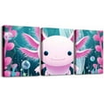 thumbnail image 1 of Hieng Cartoon Axolotl Canvas Wall Art for Living Room Bedroom Kids Salamander Cute Picture Wall Decor for Home Decor Bathroom Underwater World Painting, 1 of 6