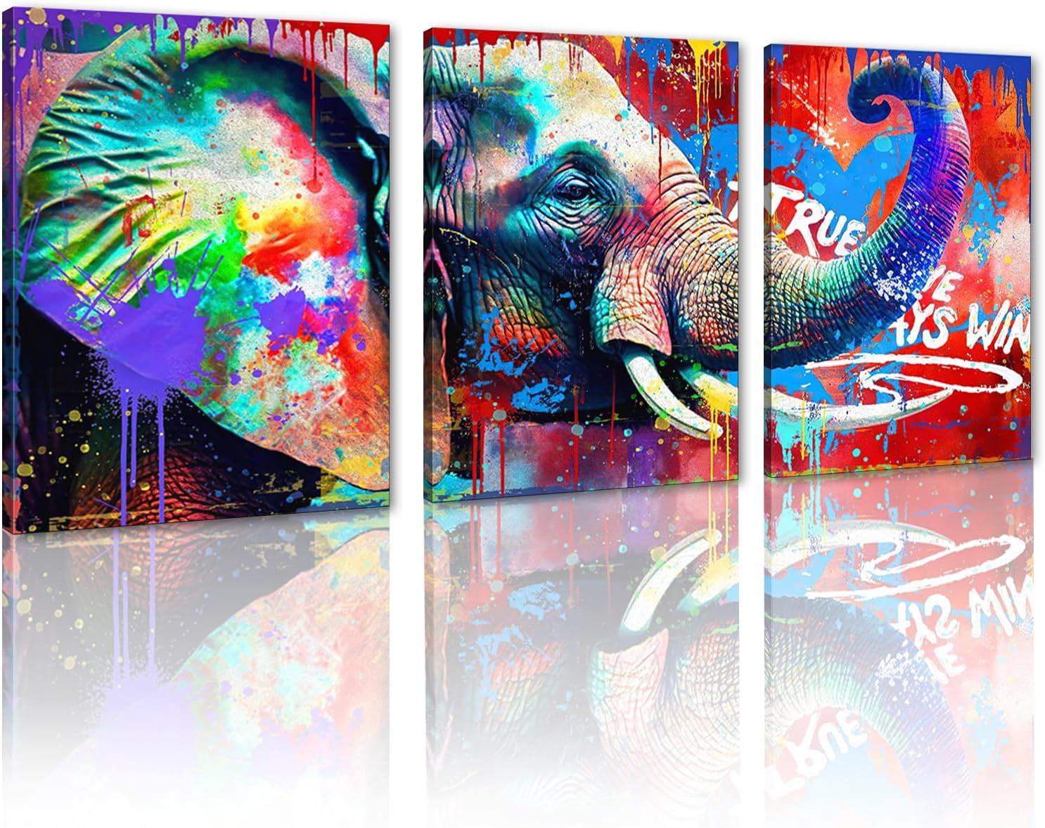 Hieng Hieng Colorful Graffiti Canvas Wall Hieng Classic Street Wall Decor ...