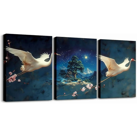 Hieng Colorful Wildflower Canvas Wall Art,Boho Flowers Pictures Poster Prints,Watercolor Floral Paintings,Country Cottage Wall Decor for Girls Bedroom Living Room Bathroom（Only canvas）