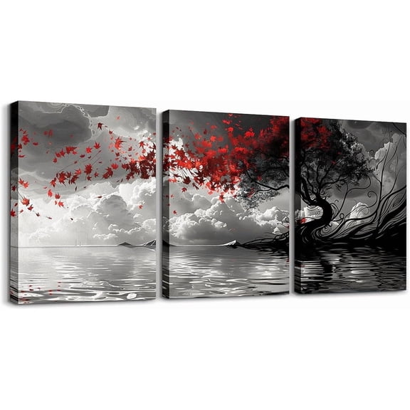 Hieng Colorful Wildflower Canvas Wall Art,Boho Flowers Pictures Poster Prints,Watercolor Floral Paintings,Country Cottage Wall Decor for Girls Bedroom Living Room Bathroom（Only canvas）