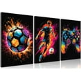 thumbnail image 1 of Hieng Cool Gaming Canvas Wall Art, Retro Video Game Watercolor Poster Pictures, Neon Gamepad Gamepad Painting Prints for Kids Boys Game Room Bedroom Wall Decor Framed, 1 of 6