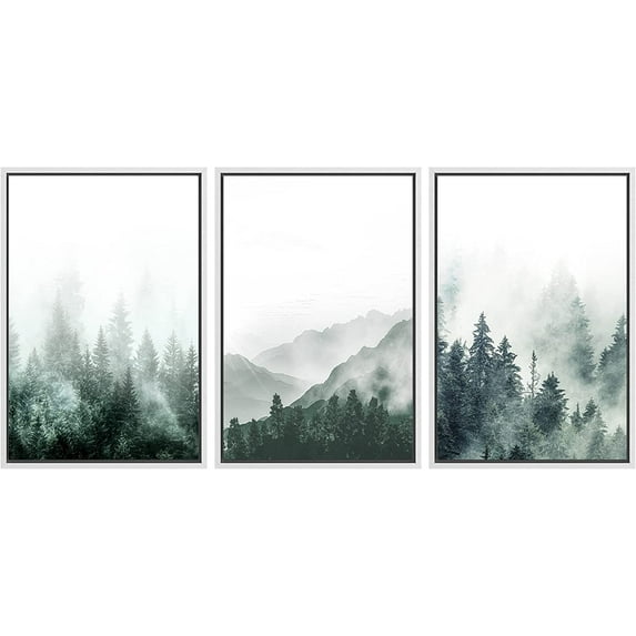 Hieng Cuadros De Pared De Sala, 3 Piece Canvas Wall Art Woodland Nursery Decor Forest Rivers Canvas Prints Home Artwork Decoration for Living Room,Bedroom(only canvas)