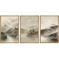 Hieng Cuadros De Pared De Sala, 3 Piece Canvas Wall Art Woodland Nursery Decor Forest Rivers Canvas Prints Home Artwork Decoration for Living Room,Bedroom(only canvas)