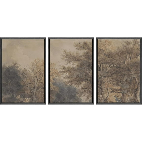 Hieng Cuadros De Pared De Sala, 3 Piece Canvas Wall Art Woodland Nursery Decor Forest Rivers Canvas Prints Home Artwork Decoration for Living Room,Bedroom(only canvas)