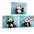 thumbnail image 1 of Hieng Cute Animal Canvas Wall Art Baby Panda Playing with Flower Pictures Print Chinese Style Painting Artwork Stretched and Artwork for Kids Bedroom Living Room Nursery Decor Unframed, 1 of 6