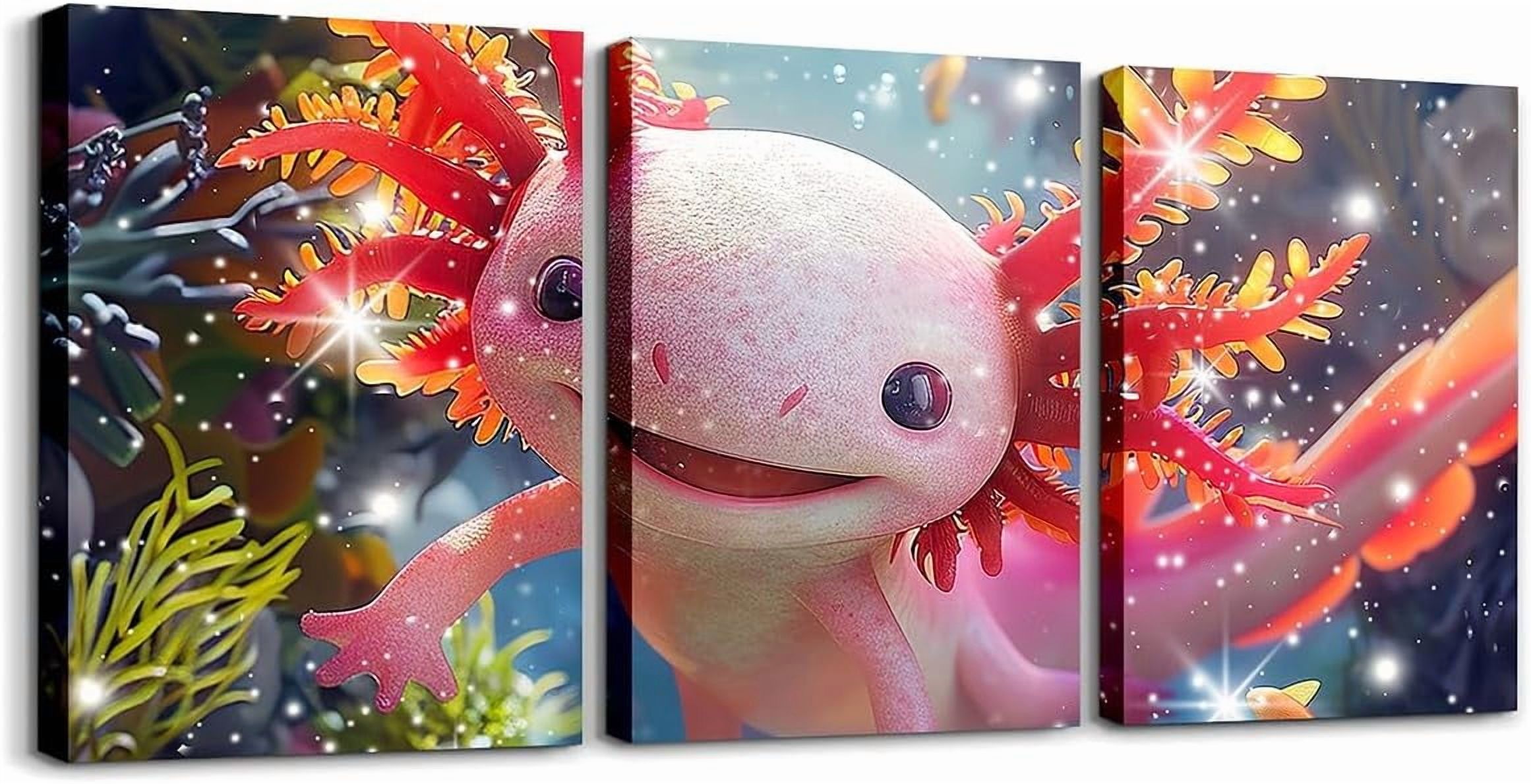 Hieng Hieng Cute Axolotl Canvas Wall Hieng for Bedroomx Cherry Blossoms ...