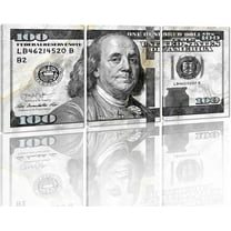 Hieng Dollar Money Canvas Wall Art Decor Vintage 100 Dollar Bill Motivational Poster Painting for Home Decor and Office Living Room Artwork Unframed