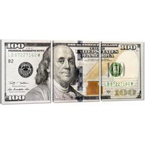 Hieng Dollar Money Canvas Wall Art Decor Vintage 100 Dollar Bill Motivational Poster Painting for Home Decor and Office Living Room Artwork Unframed