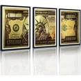 thumbnail image 1 of Hieng Dollar Money Canvas Wall Art Decor Vintage 100 Dollar Bill Motivational Poster Painting for Home Decor and Office Living Room Artwork Unframed, 1 of 6