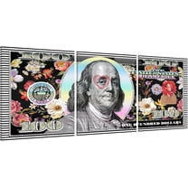 Hieng Dollar Money Canvas Wall Art Decor Vintage 100 Dollar Bill Motivational Poster Painting for Home Decor and Office Living Room Artwork Unframed