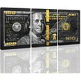 thumbnail image 1 of Hieng Dollar Money Canvas Wall Art Decor Vintage 100 Dollar Bill Motivational Poster Painting for Home Decor and Office Living Room Artwork Unframed, 1 of 6