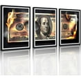 thumbnail image 1 of Hieng Dollar Money Canvas Wall Art Decor Vintage 100 Dollar Bill Motivational Poster Painting for Home Decor and Office Living Room Artwork Unframed, 1 of 6