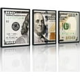 thumbnail image 1 of Hieng Dollar Money Canvas Wall Art Decor Vintage 100 Dollar Bill Motivational Poster Painting for Home Decor and Office Living Room Artwork Unframed, 1 of 6