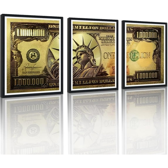Hieng Dollar Money Canvas Wall Art Decor Vintage 100 Dollar Bill Motivational Poster Painting for Home Decor and Office Living Room Artwork Unframed