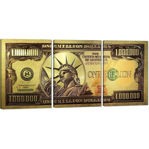 Hieng Dollar Money Canvas Wall Art Decor Vintage 100 Dollar Bill Motivational Poster Painting for Home Decor and Office Living Room Artwork Unframed