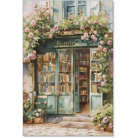 Hieng Floral Landscape Poster Retro Rustic Nature Wildflower Wall Art Vintage Botanical Flowers Canvas Prints French Sunset Oil Painting Wall Decor for Country Farmhouse