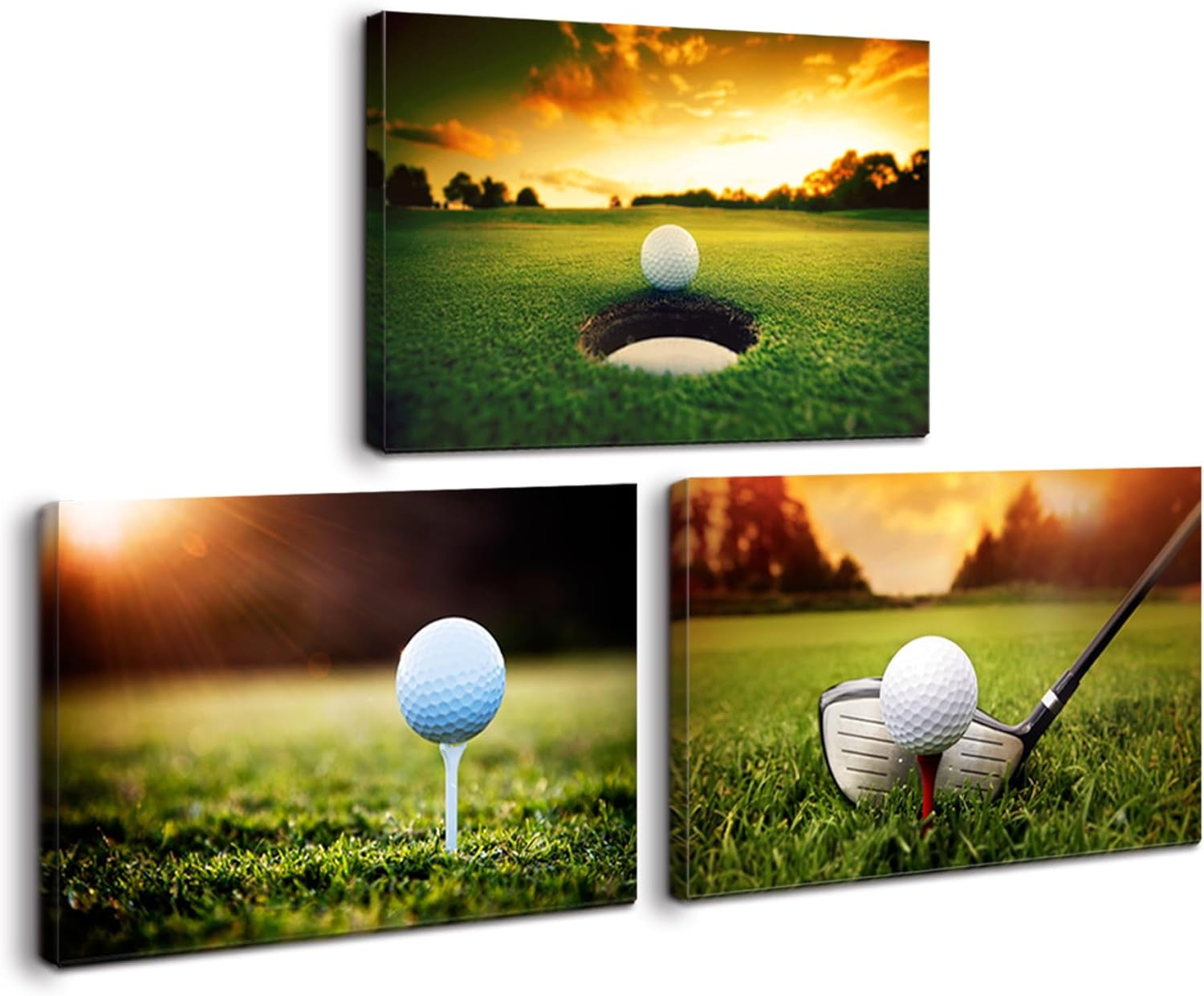 Hieng Hieng Football Canvas Wall Hieng Prints Set of 3 Wall Decor, Sports ...