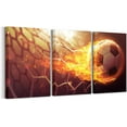 thumbnail image 1 of Hieng Football Wall Hieng Soccer Ball Fire Goal Canvas Picture Sport Theme Painting Prints for Boys Bedroom Office Football Club Wall Decor Framed, 1 of 6