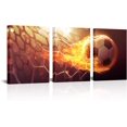 thumbnail image 1 of Hieng Football Wall Hieng Soccer Ball Fire Goal Canvas Picture Sport Theme Painting Prints for Boys Bedroom Office Football Club Wall Decor Framed, 1 of 6