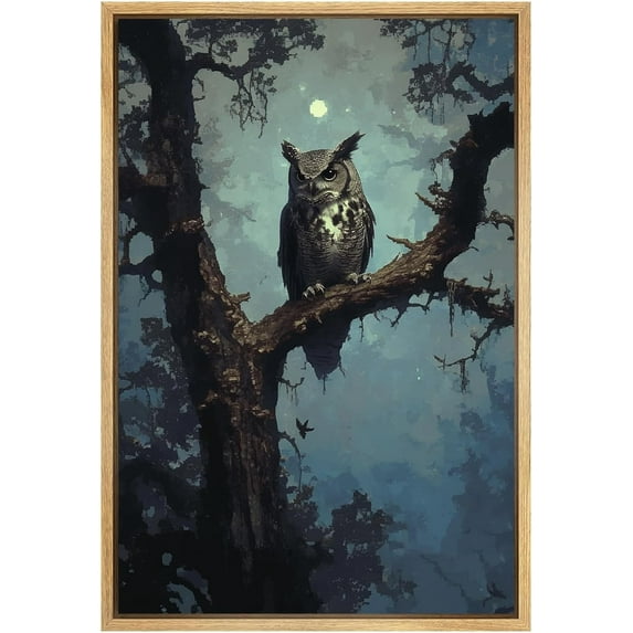 Hieng Forest Ghost Wall Art Vintage Moody Canvas Painting Funny Ghost on a Swing Poster Dark Academia Poster Ghost in Dark Forest Picture for Living Room Decor