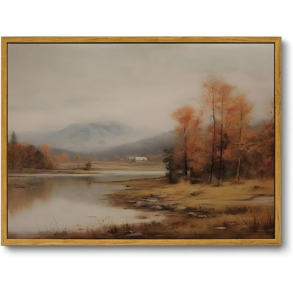 Hieng Framed Canvas Wall Art,Vintage Decor,Landscape Nature Country Wildflower Paintings Farmhouse Pictures Modern Artwork Rustic Fall Flower Prints Cottagecore Office Living Room Bedroom Bathroom