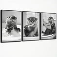 thumbnail image 1 of Hieng Funny Animal Bathroom Canvas Wall Art, Black White Bathroom Poster, Cute Having Bath and Brushing Teeth Otter Picture Print, Fun Otter Read Newspaper on Toilet Painting (Framed canvas), 1 of 6