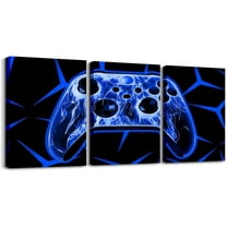 Hieng Gamer Canvas Wall Art for Living Room Red and Black Picture Wall Decor Gaming Ombre Office Wall Decorations Artwork Posters Geometry Square Wall Painting（Only canvas）