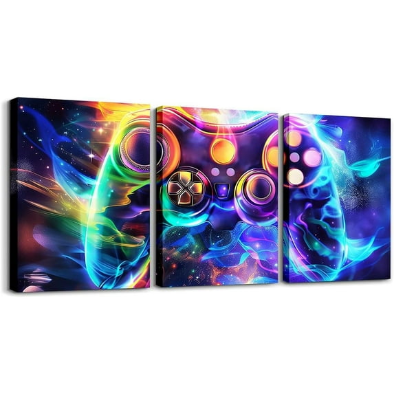 Hieng Gamer Wall Painting Posters and Prints Gaming Picture Wall Decor for Kids Boys Girls Blue gamer Canvas Wall Art for Living Room Bedroom Game Room Decor Bathroom Wall Artx