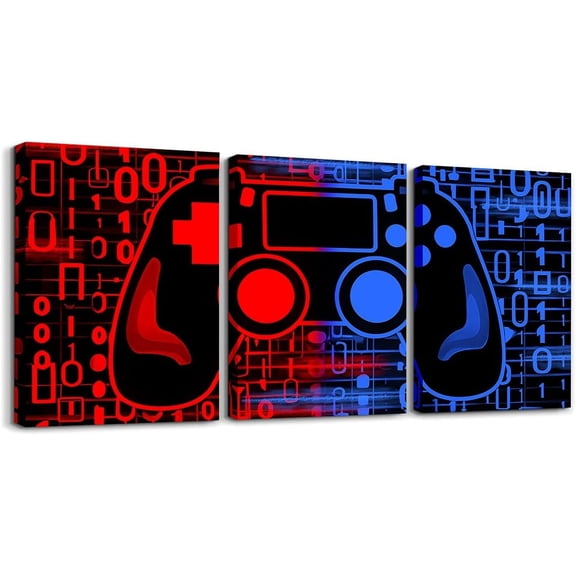 Hieng Gamer Wall Painting Posters and Prints Gaming Picture Wall Decor for Kids Boys Girls Blue gamer Canvas Wall Art for Living Room Bedroom Game Room Decor Bathroom Wall Artx
