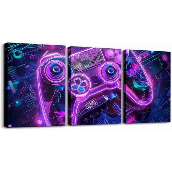 Hieng Gamer Wall Painting Posters and Prints Gaming Picture Wall Decor for Kids Boys Girls Blue gamer Canvas Wall Art for Living Room Bedroom Game Room Decor Bathroom Wall Artx