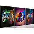 thumbnail image 1 of Hieng Gaming Room Canvas Wall Art , Game Posters Wall Decor, Gamer Paintings Picture Print for Boys Room Kids Game Room Bedroom Boys Home Decoration Unframed, 1 of 6