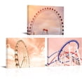 thumbnail image 1 of Hieng Girl Bedroom Wall Decor Amusement Park Canvas Picture Prints Roller Coaster Painting Poster Blush Pink(only canvas), 1 of 6