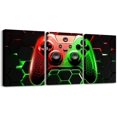 thumbnail image 1 of Hieng Green Gamer Canvas Wall Hieng Geometric Games Controller Wall Decor Prints Home Hiengwork for Living Room Bedroom, Video Gaming Wall Painting Posters, Kids Boys Girls Room Decor, 1 of 6