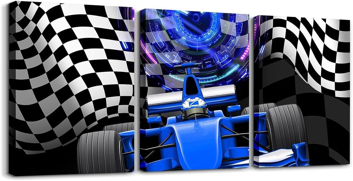Hieng Hieng Green Race Sports Car Canvas Wall Hieng for Living Room Racing ...