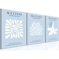 thumbnail image 1 of Hieng Henri Matisse Blue Poster Set of 3 Abstract Navy Blue Flower Wall Art Minimalist Trendy Matisse Canvas Wall Decor Aesthetic Prints Pictures for Bedroom Living Room, 1 of 6