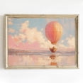 thumbnail image 1 of Hieng Hot Air Balloon Canvas Wall Art Nursery Travel Prints Pink Nursery Pictures Vintage Hot Air Balloon Poster Nursery Cloud Art Pink Travel Posters for Roomch, 1 of 6