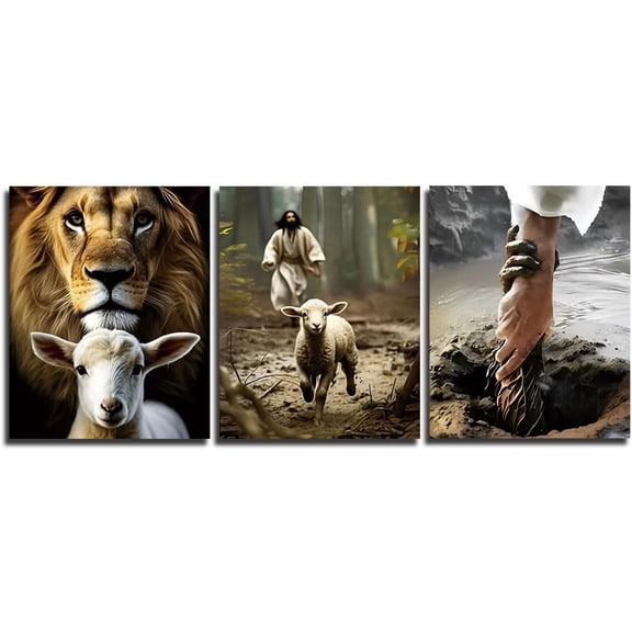 Hieng Jesus Wall Art Canvas Prints Home Bedroom Wall Decor,Christian Art Posters Living Room Aesthetics（Only canvas）