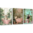 thumbnail image 1 of Hieng Kids Bathroom Wall Art Animal Bathroom Decor Funny Bathroom Posters Animals in the Bathtub Pictures Tropical Jungle Bath Wall Decor (Framed canvas), 1 of 6