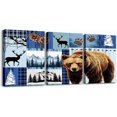 thumbnail image 1 of Hieng Kids Bear Canvas Wall Art for Living Room Bedroom Wild Animal Hunting Picture Wall Decor Girls Cabin Wall Painting Posters and Prints Western Rustic Farmhouse Bathroom Wall Art Unframed, 1 of 6
