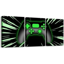 Hieng Kids Boys Race Car Canvas Wallfor Living Room Green Sports Car Picture Wall Decor for Dining Room Bedroom Bathroom Geometric Extreme Sports Game Poster Painting for Home Decor