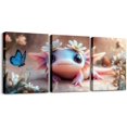 thumbnail image 1 of Hieng Kids Cute Axolotl Picture Wall Decor Purple Mermaid Scale Canvas Wall Hieng for Living Room Bedroom CHiengoon Ocean Animal Wall Painting Posters Prints Boys Girls Salamander Bathroom, 1 of 6