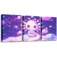 thumbnail image 1 of Hieng Kids Cute Axolotl Wall Painting Posters and Prints Ocean Sealife Picture Wall Decor Kawaii Animal Canvas Wall Art for Living Room Bedroom Girls Princess Beach Bathroom Wall Art Unframed, 1 of 6