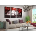 thumbnail image 1 of Hieng Landscape - Wall Art Painting Black White Red Waterfall Canvas Wall Art 3 Pieces,Red Trees Forest Picture Prints for Home-Office - Canvas Art Wall Art for Living Room(only canvas), 1 of 6
