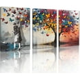 thumbnail image 1 of Hieng Large 3 Panels Abstract Wall Art Graffiti Love Grey Background Canvas Painting Poster for Street Living Room Wall Decor Unframed, 1 of 6