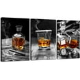 thumbnail image 1 of Hieng - Large 3 Piece Canvas Prints Wall Art Cigar Whisky Pictures Canvas Art Liquor Still Life Painting Giclee Print on Canvas Modern Kitchen Pub Western Wall Decor Unframed, 1 of 6